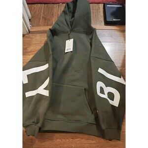 NWT Blakely Men's Idris Oversized Hoodie Men's Large Spell Out Gray Pullover